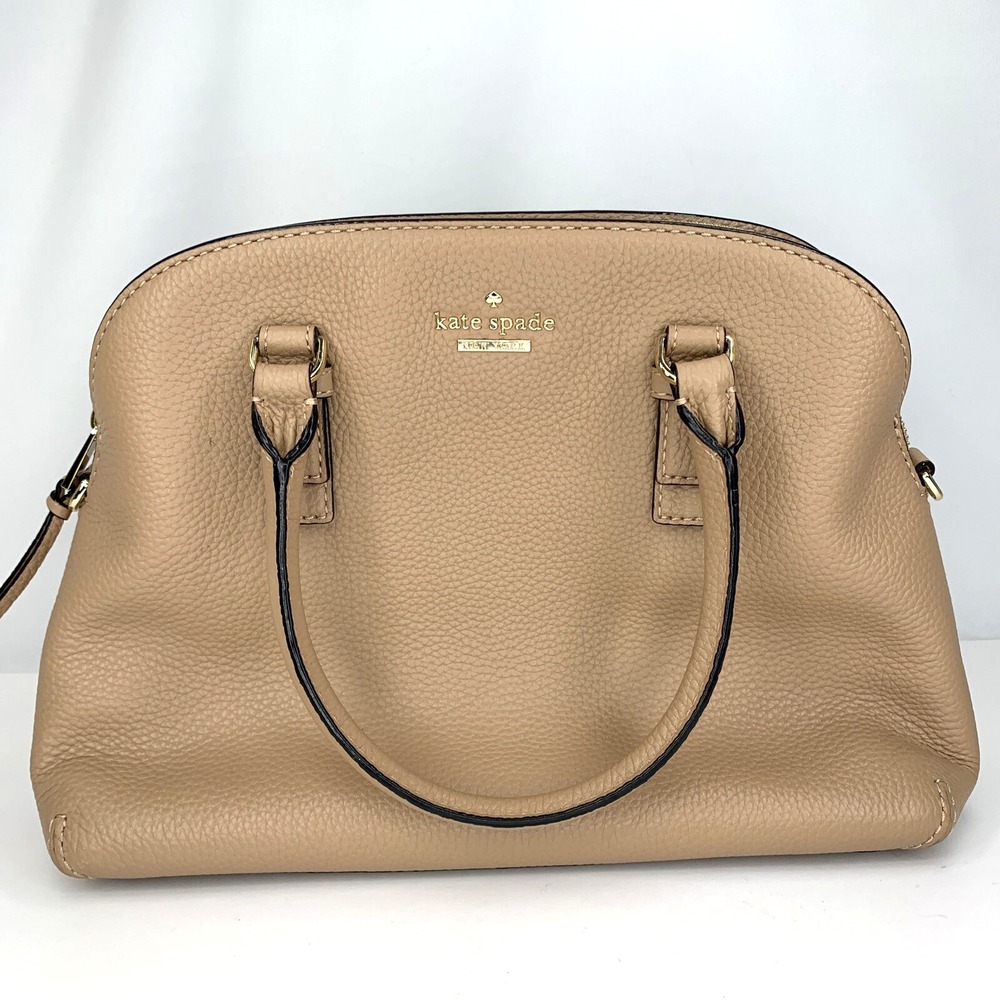 Kate Spade Jackson Street Lottie Tan Light Brown Camel Leather Purse Handbag